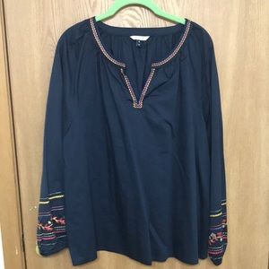 Nautica Peasant Blouse Size XL